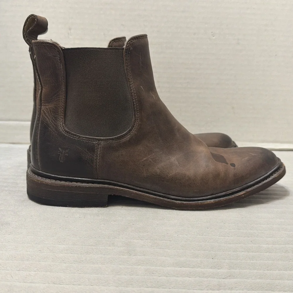 Frye Tyler Chelsea Boots Men's Size 8.5D Brown Leather Ankle Pull On Mexico